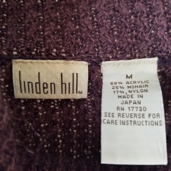 Mohair Blend Cowl Neck Sweater Size Medium Purple Textured - Picture 5 of 6